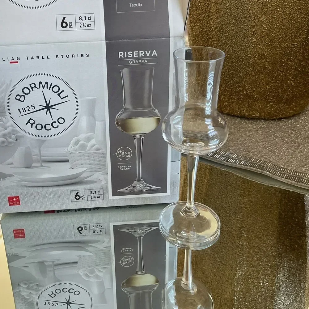 Bormioli Rocco Set of 6 Riserva Grappa Glasses - 2.75 oz.